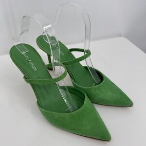 Marc Fisher Women Hadais 4 Pumps Kelly Green Suede Spring  Size 9.5 Colorful